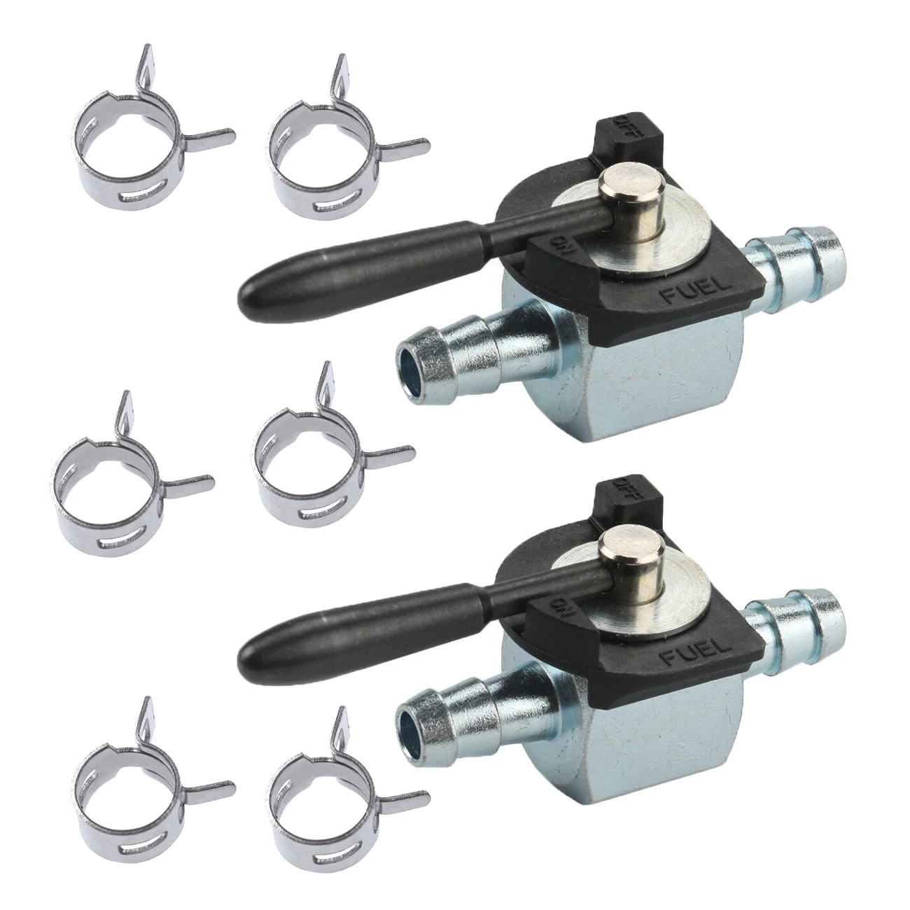 2Pcs Heavy Duty In-line Shutoff Valve With 6Pcs Hose Clamps For 80 Degree Oregon 07-403 07403 Scag 48568 Sunbelt B1SB868