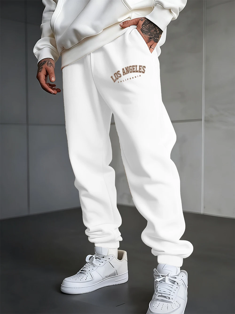 

Los Angeles California Printing Sweatpants Mens Casual Jogger Pants Comfortable Fleece Loose Trousers Basic Men'S Streetwear