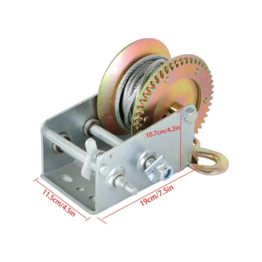 1 قطعة ونش اليد 3500LBS قارب ونش كابل كرنك ونش الثقيلة اليد ونش مع 33 قدم أسلاك الفولاذ ATV قارب مقطورة البحرية #2