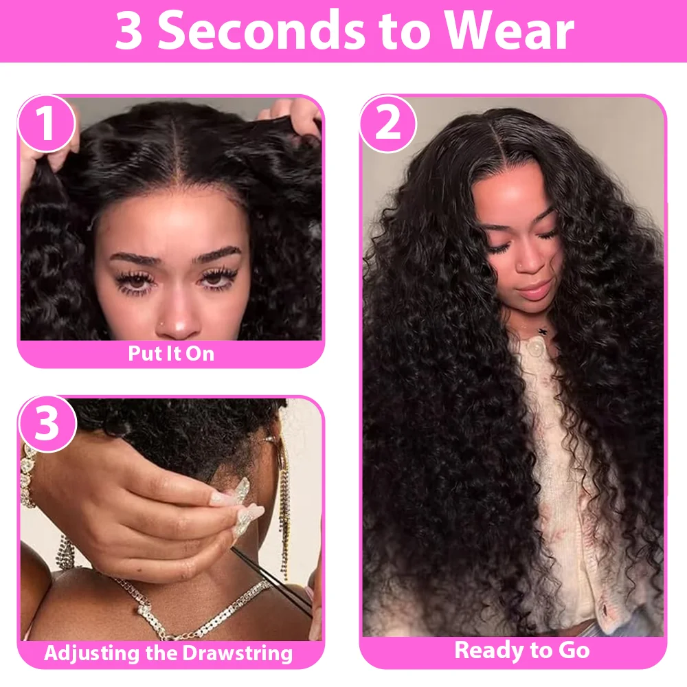 40 Inch Deep Wave Lace Front Wig Human Hair Wigs 100% Human Hair Wig 13x4 Deep Curly Frontal Wig Pre Plucked with Baby Hair 13x6 Lace Front Human Hair Wig 5x5 Glueless HD Lace Front Wig for Women image 6