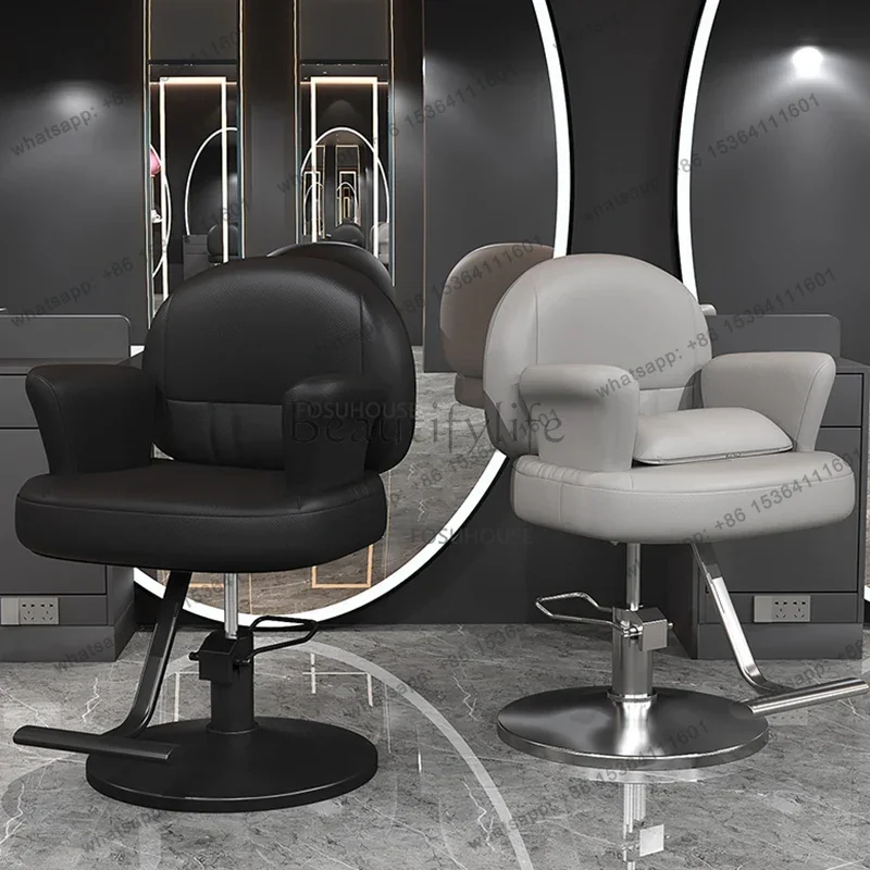 Modern Artificial Leather Barber Chairs For Salon Furniture Beauty Salon Chairs Upscale Comfortable Professional Barber Chairs R