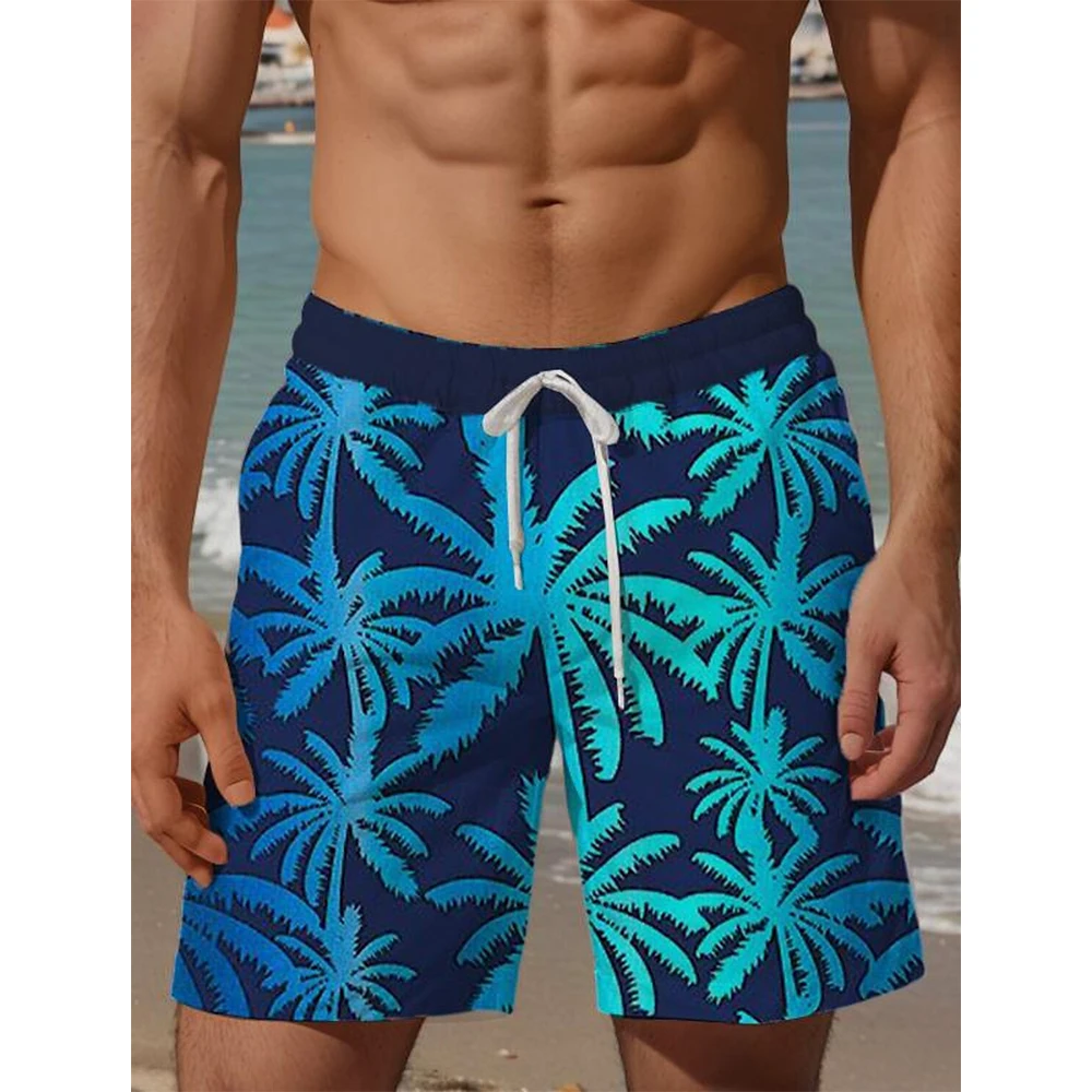 

Летние гавайские пляжные шорты с 3D принтом кокосовой пальмы, мужские повседневные шорты для доски, мужские плавки, детские шорты, мужская одежда