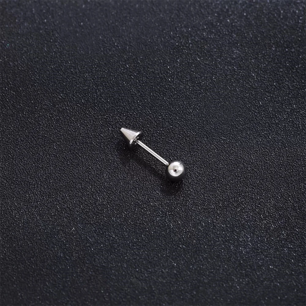

1 Piece Minimalism Wearable On Both Sides Screw Ear Stud Alloy Earrings For Men And Women Ear Bone Piercing Jewelry Accessories