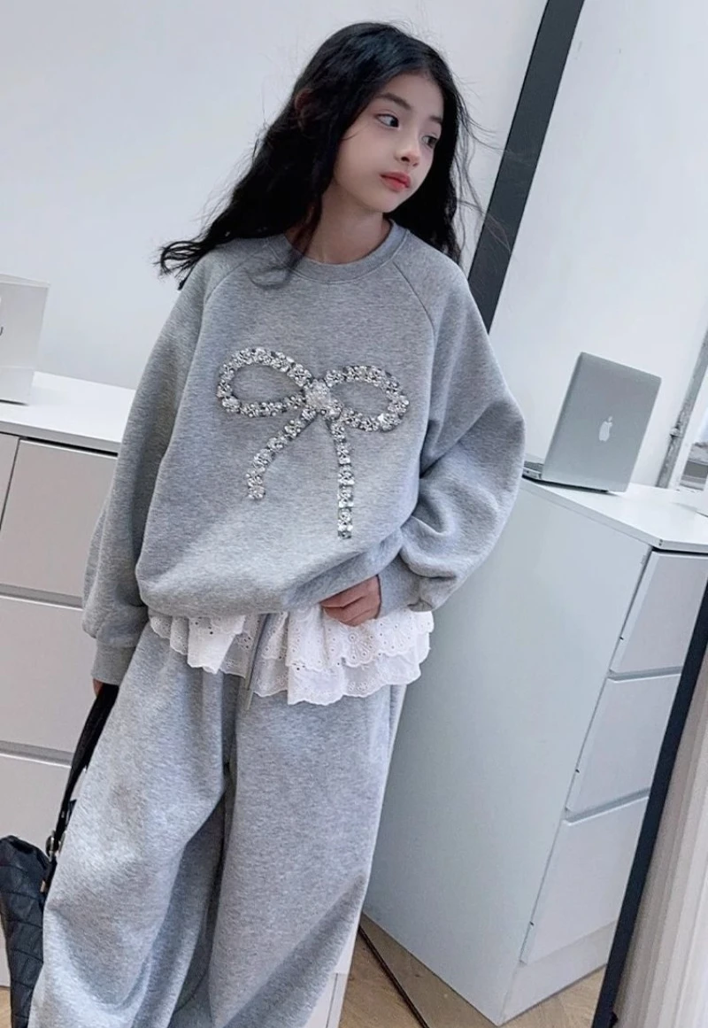 ZOETOPKID Sweatshirt Set Top & Pants 2-Piece Girl Autumn Winter Clothes Boutique Clothing Children's Setup Girls's Sets Suit