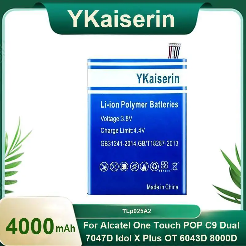 

Battery Tlp025a2 4000Mah For Alcatel One Touch Onetouch Pop C9 Dual 7047D Idol X Plus OT 6043D 8000D 8008D Tcl S960 Y900