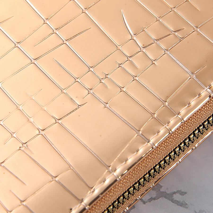 Modische Brieftasche mit Stein muster und glänzender Oberfläche, multifunktion aler Banknoten halter mit mehreren Steckplätzen