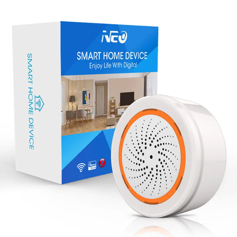 Tuya Smart Zigbee Smart อุณหภูมิและชุ่มชื้นไซเรนเสียงไฟสำหรับบ้านความปลอดภัย Strobe การแจ้งเตือนทำงานด้วย Smart Hub