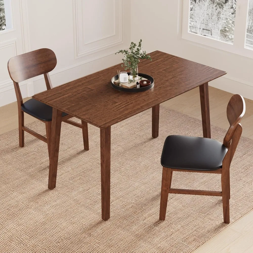 

3-piece dining table set, 2 chairs, modern, living room, home office, 300 pound capacity, compact kitchen dining table set