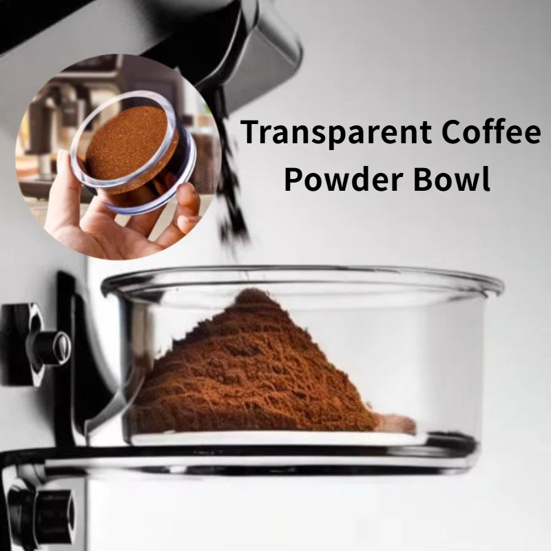 1PC Transparent Coffee Powder Observation Bowl Powder Cake Cloth Display Box Dispenser Tamper Process Kit Coffee Accessories