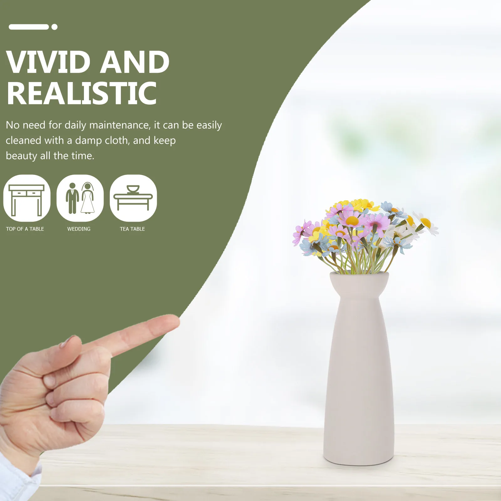 20Pcs Small Artificial Daisies High Realism Faux Daisy Flowers for Home Decor Vase Decoration Wedding Bouquets Garden Space