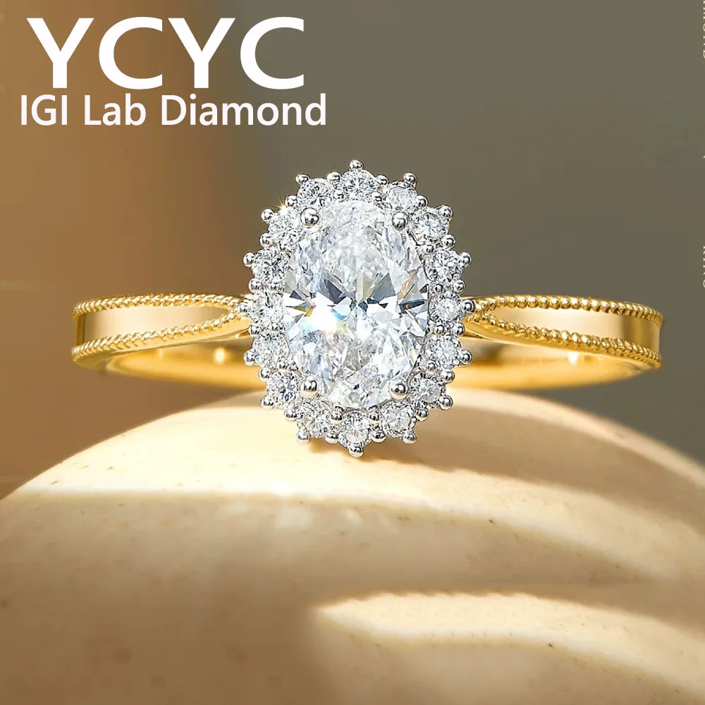 Solid 18K White Gold  IGI Lab Grown Diamond Ring  1 2 3 4 5Ct DE VS1 Wedding & Engagement Ring Gift Party