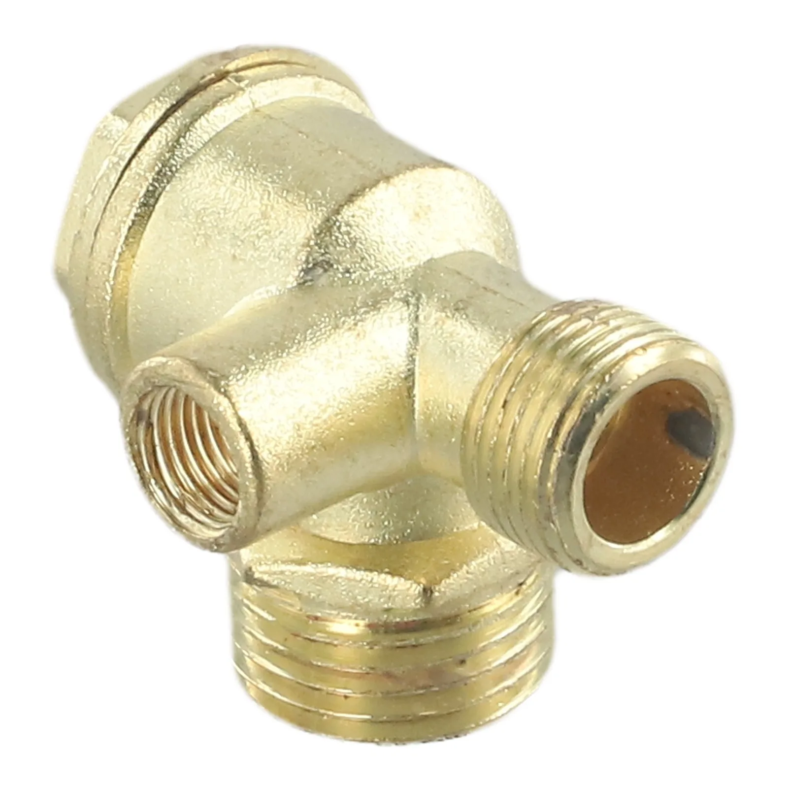 1pc 3-Port Air Compressor Check Valve Brass Central Connector Tool Male Threaded Valves Thread 10mm 16mm 20mm Pneumatic Parts