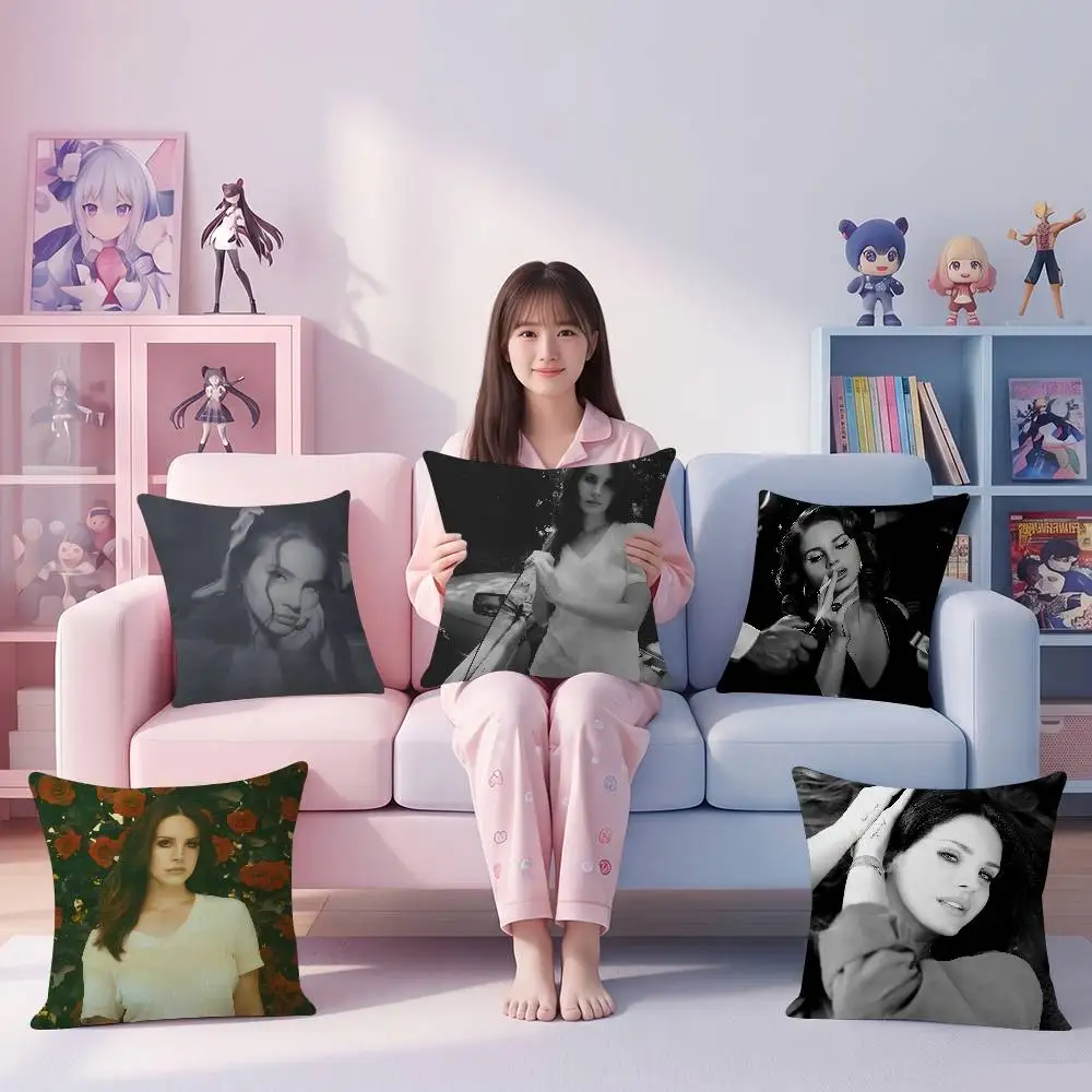 Office Cushion Pillowcase Car Cushion Cover45X45CM Lumbar Pillowcase Sofa Pillowcover Hot Singer L-Lana Del Rey