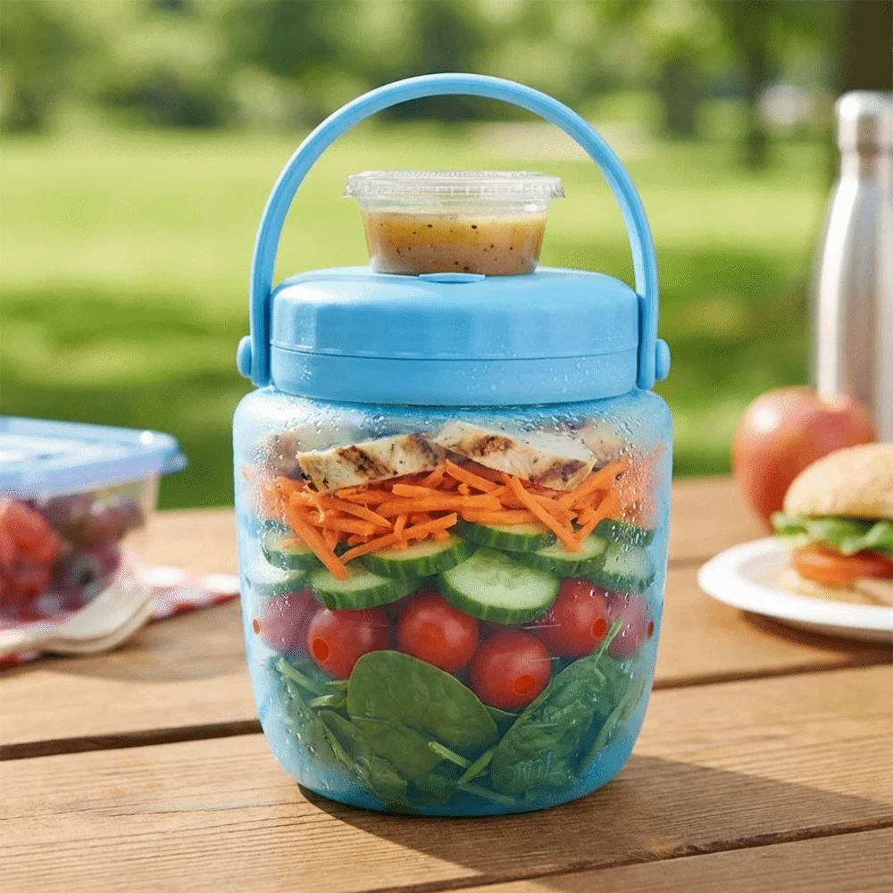 

Leak-Proof Silicone Food Storage Containers Large Caliber with Handle Food Airtight Bags Heat Resistant Beverage Juice Cup