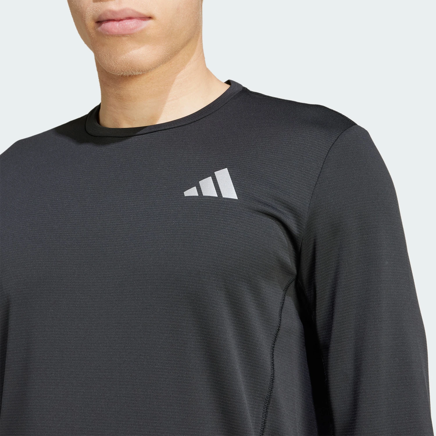 أديداس الرسمية حقيقية جديدة للرجال تشغيل الرياضة عارضة جولة الرقبة طويلة الأكمام تي شيرت JD1742