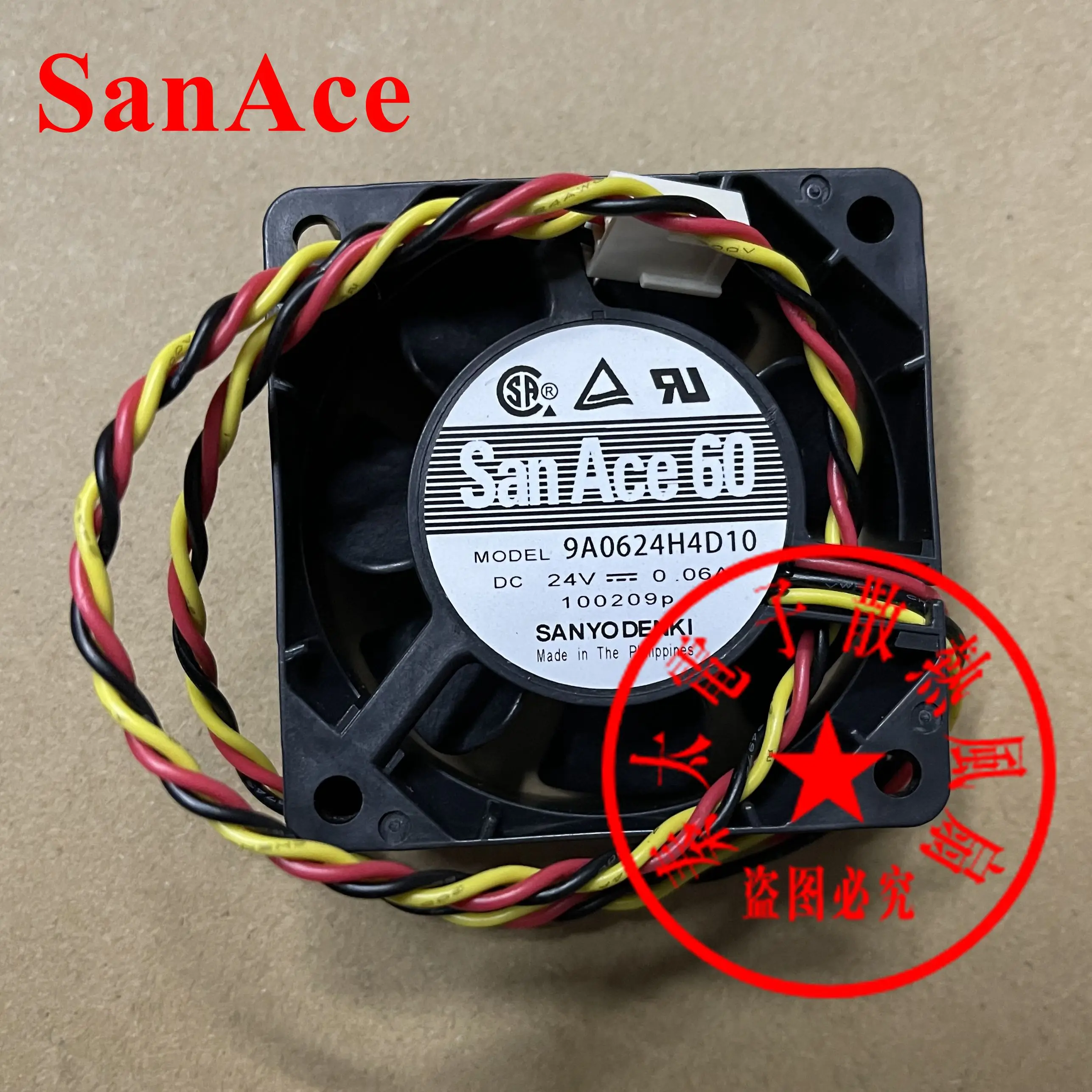 

SANYO DENKI 9A0624H4D10 DC 24V 0.06A 60x60x25mm 3-Wire Server Cooling Fan