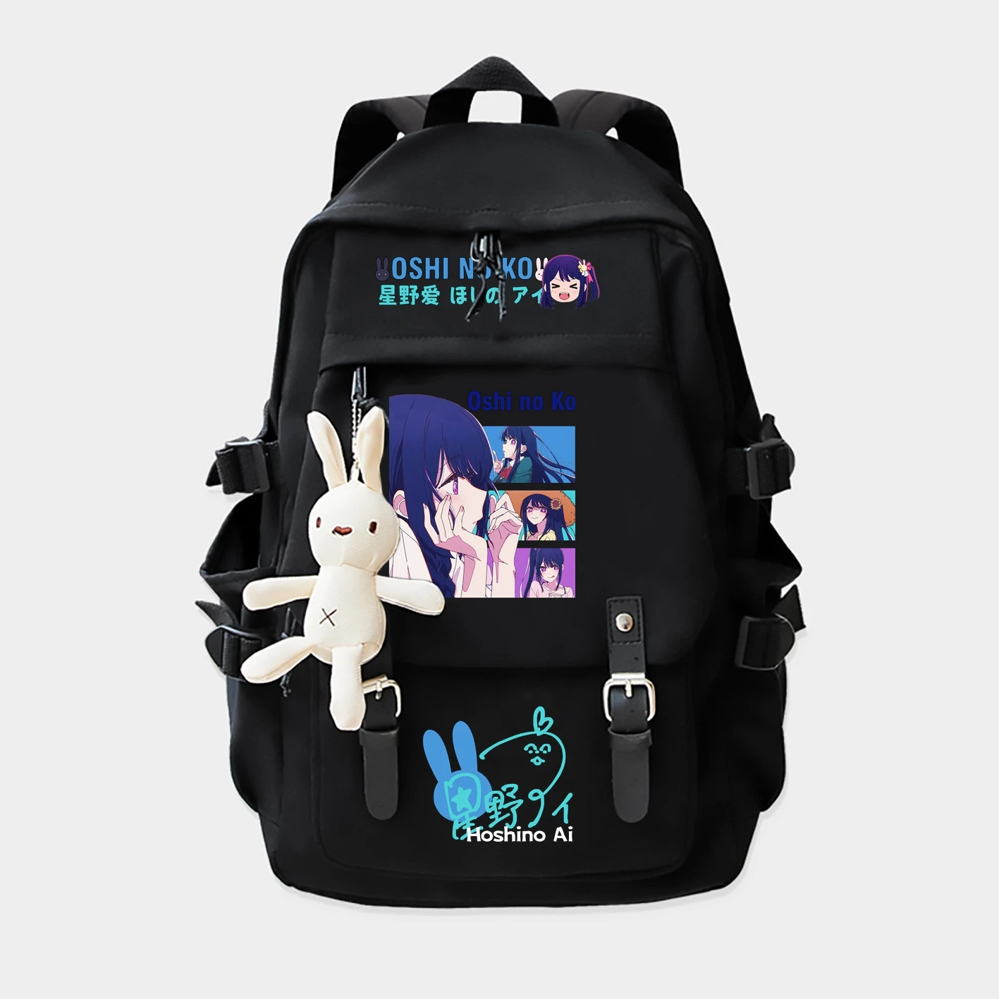 Anime Mochila OSHI NO KO Hoshino Ai Backpack Black Shoulder Travel Bags Students School Book Bag For Kids Teens