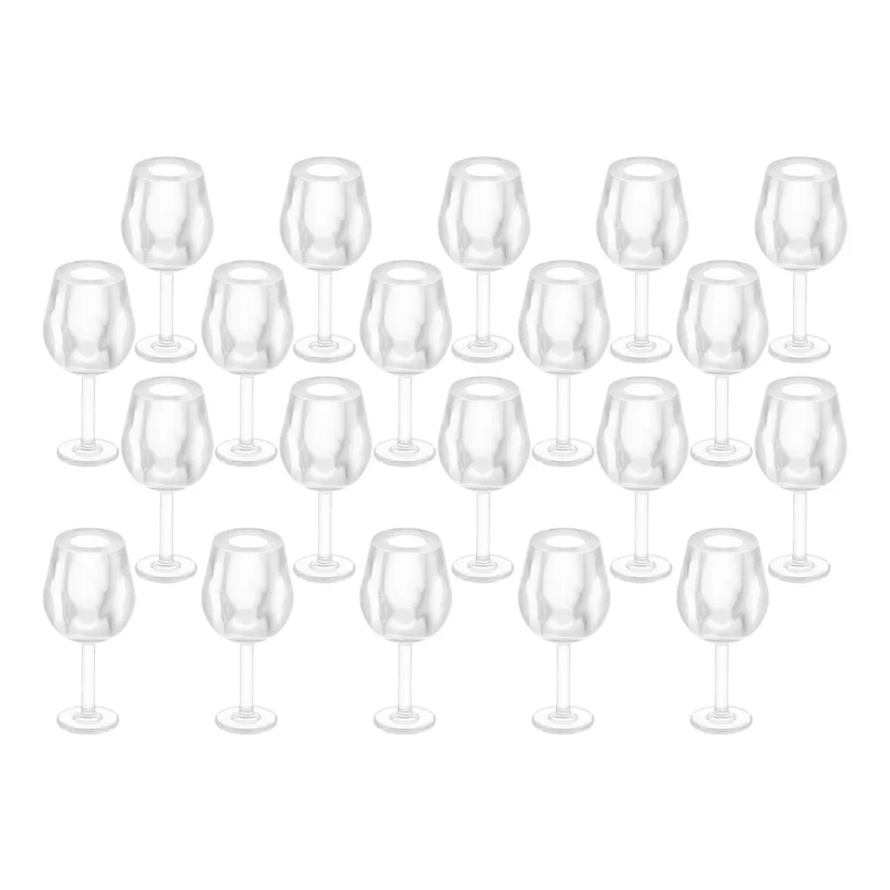 

20 Pcs Miniature Wine Glass Miniatures for Dollhouse Kitchen Model Plastic Toys