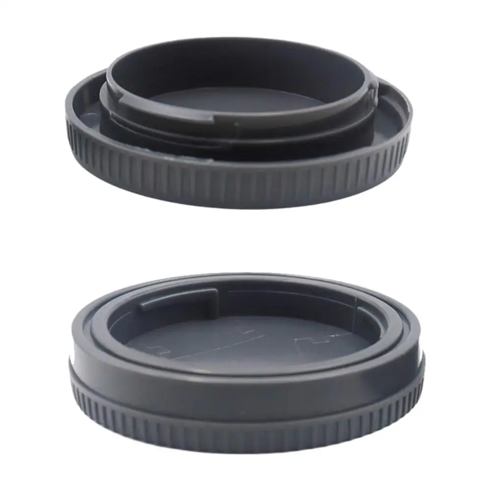 1 set Micro Four Thirds E-mount front and rear lens caps suitable for Sony NEX-5C NEX lens caps Lens rear cap + body cap Grey