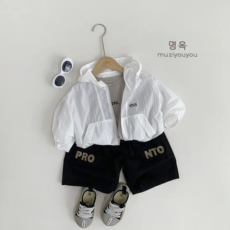 Shirt Coat Boys Grils Children Summer Spring Breathable Air-conditioning Shirt Sun Protection Clothing Loose Casual Solid