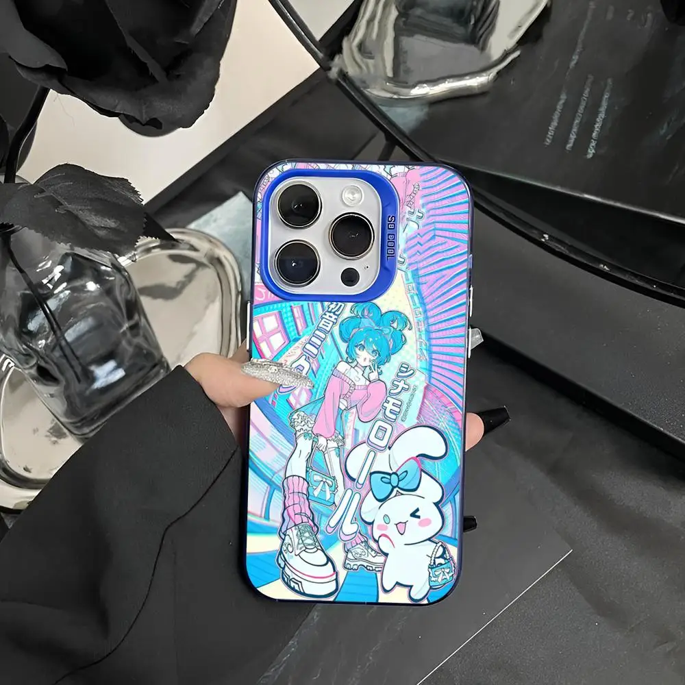 Cute H-Hatsune Ponytail M-Miku Phone Case 2024 IMD Case For IPhone 16 15 Pro XR XS 7 8 Plus SE2024 Shockproof Color Phone Fund