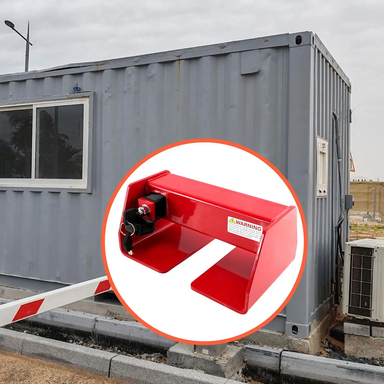 

Red Steel Cargo Door Lock with Dual Keys Heavy Duty Trailer Lock for Semi Trailer Container Transport