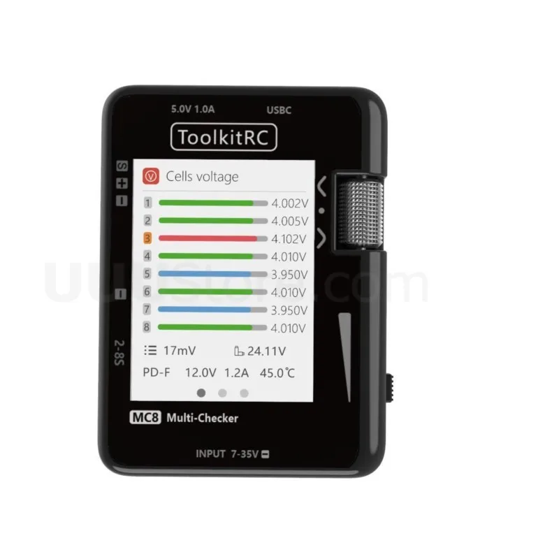 

ToolkitRC MC8 Батарея Smart Multi-Checker Балансир Приемник Тестер сигнала Функция быстрой зарядки