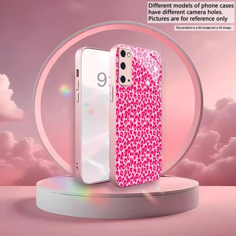 Sweet Pink Animal Pink Metallic Glass Phone Case For Samsung S26 Ultra S25 Edge S24 FE S23 Plus S22 S21 S20 S22+ S25 Back Cover