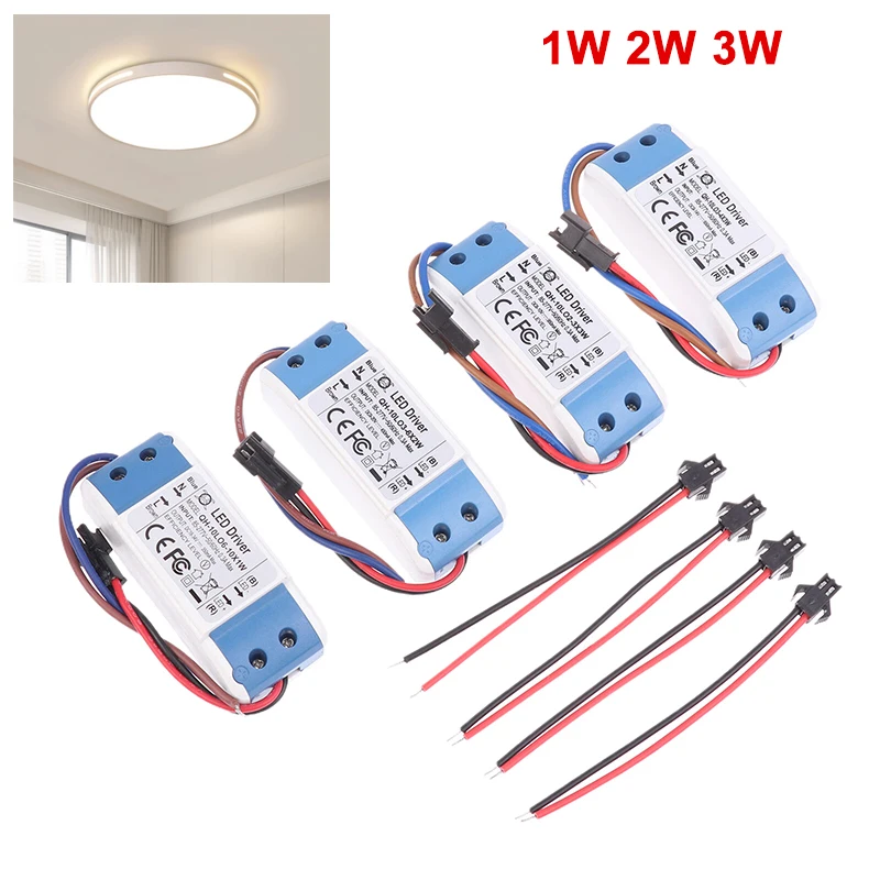 

1Pcs Plastic Led Light Driver Adapter 1W 2W 3W Constant Current High Power Supply Lamp Transformer 7.2*3cm