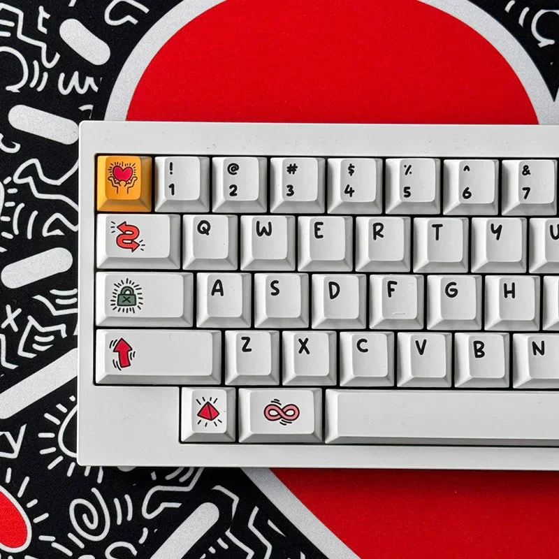 Imagem -06 - Individualidade Personalizada Keycaps para Desktop Teclado Mecânico Doodle Keycap Cherry Pbt Minimalismo 165key Fbb