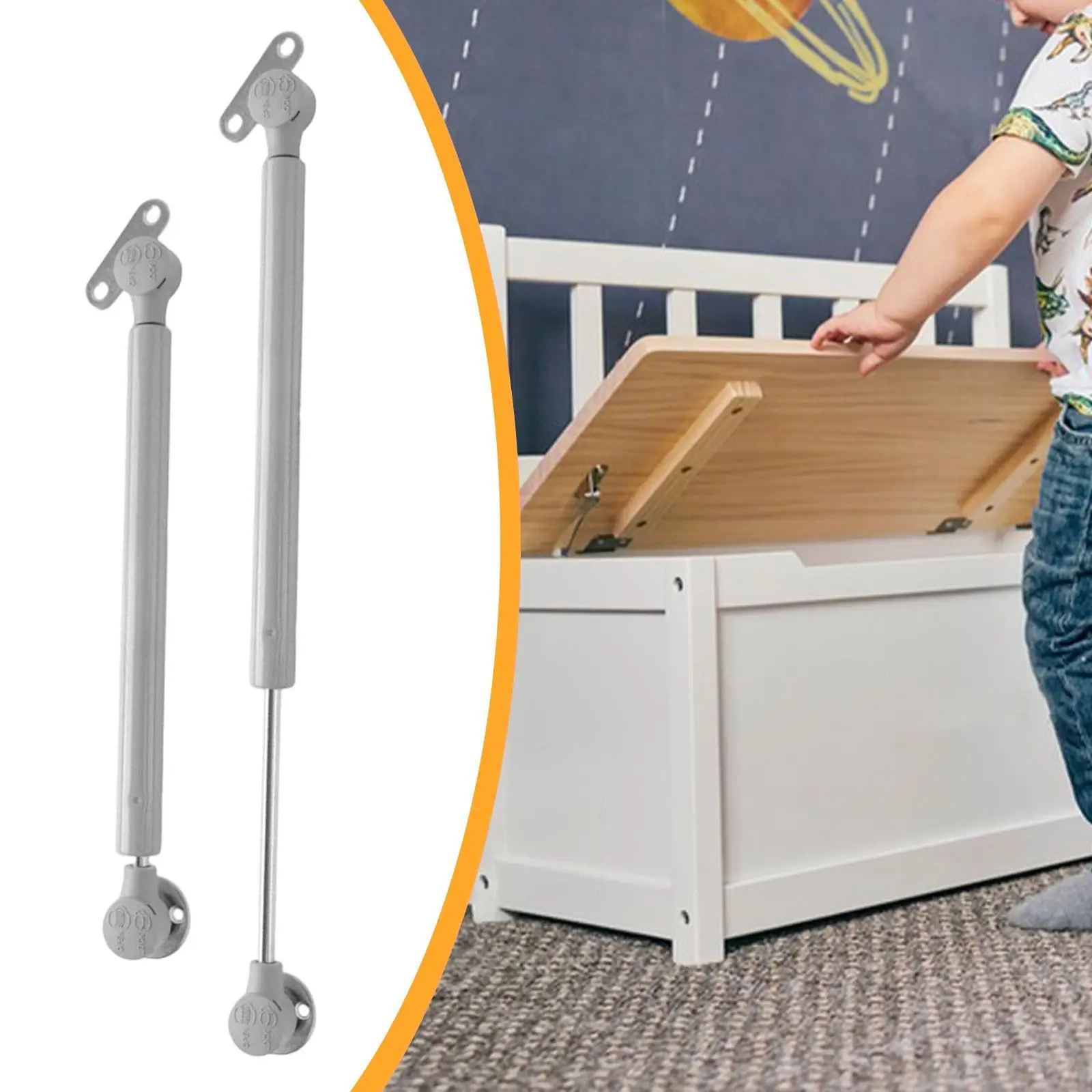 2x Gas Strut Spring Hinges Toy Box Hinges Soft Close Flat Lid Support Hinges for Storage Heavy Curved Round Arched Flat Lids 2x Gas Strut Spring Hinges Toy Box Hinges Soft Close Flat Lid Support Hinges for Storage Heavy Curved Round Arched Flat Lids