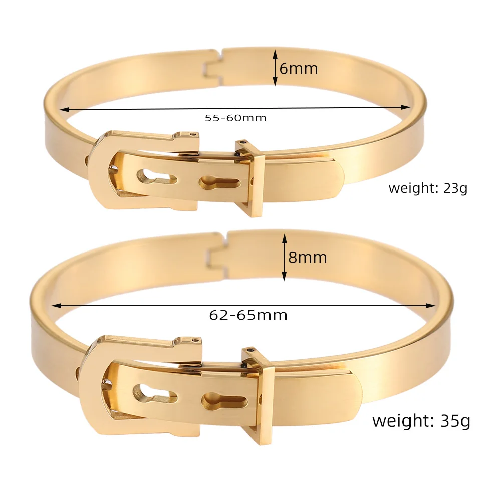 Fashionable Stainless Steel Material Couple Style Bracelet Belt Buckle Design With Frosted Surface Multiple Color Options J