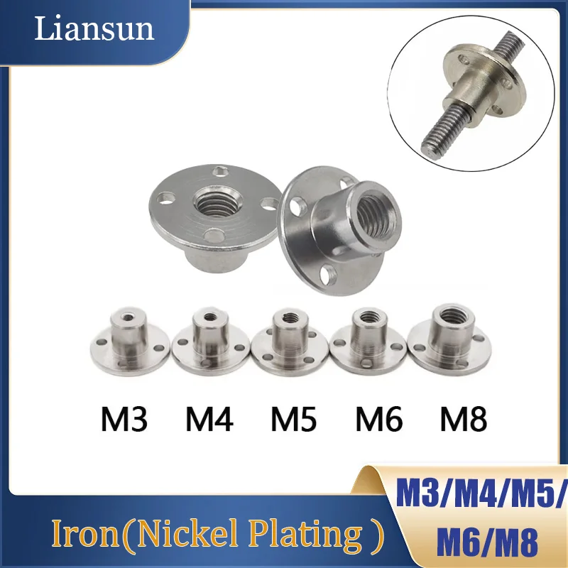

5/10pcs Flange Coupling Nut M3 M4 M5 M6 M8 Motor Threaded Rod Connection Nut for Motor Thread Shaft General Accessories