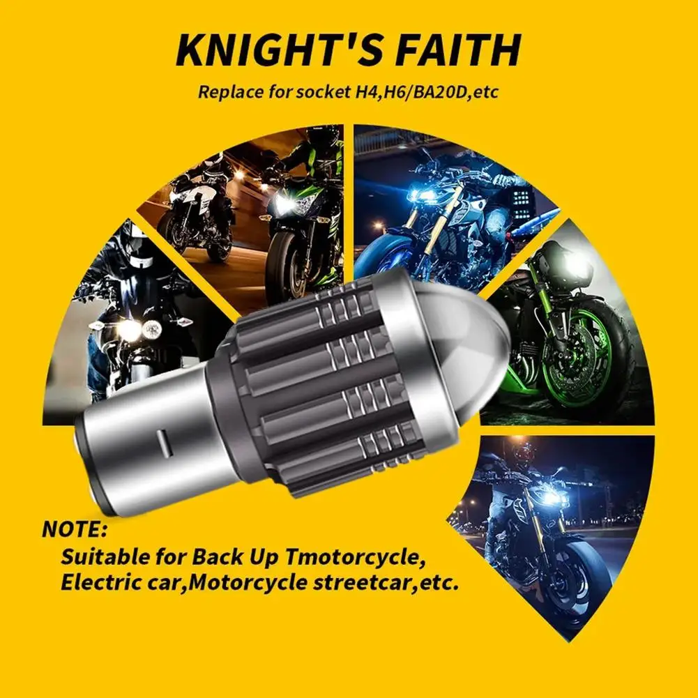 10000Lm H4 LED H6 BA20D LED Motorcycle Headlight Bulbs Lens 12V Fog Lo CSP Yellow Lights Accessories Lamp Hi Scooter White G1C0