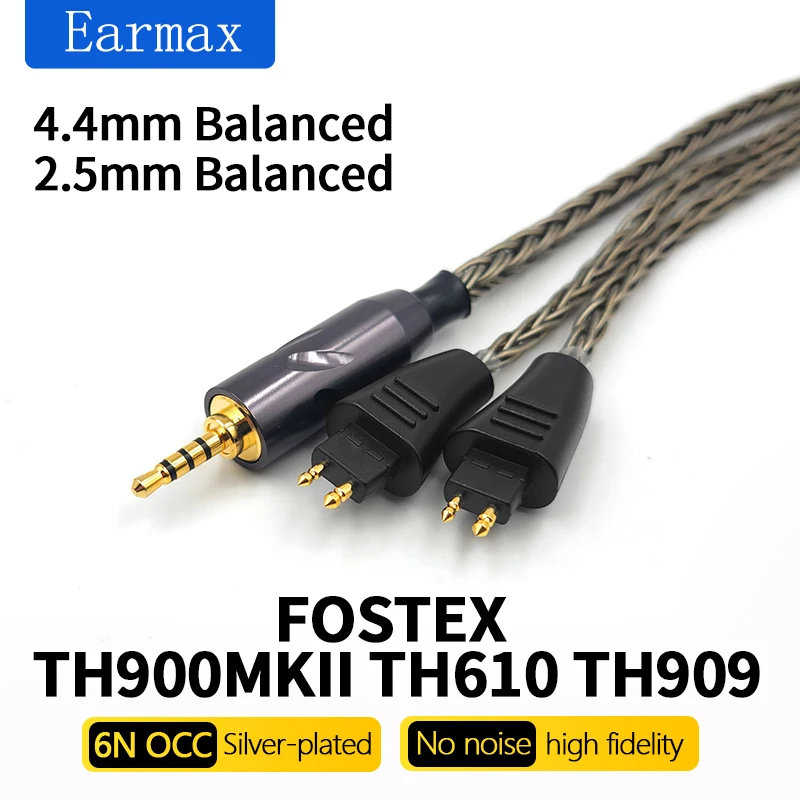 For FOSTEX TH610 TH909 TH900MKII Earphone Replaceable 16 Shares 2.5mm 3.5mm 4.4mm Balanced Upgrade Audio Cable