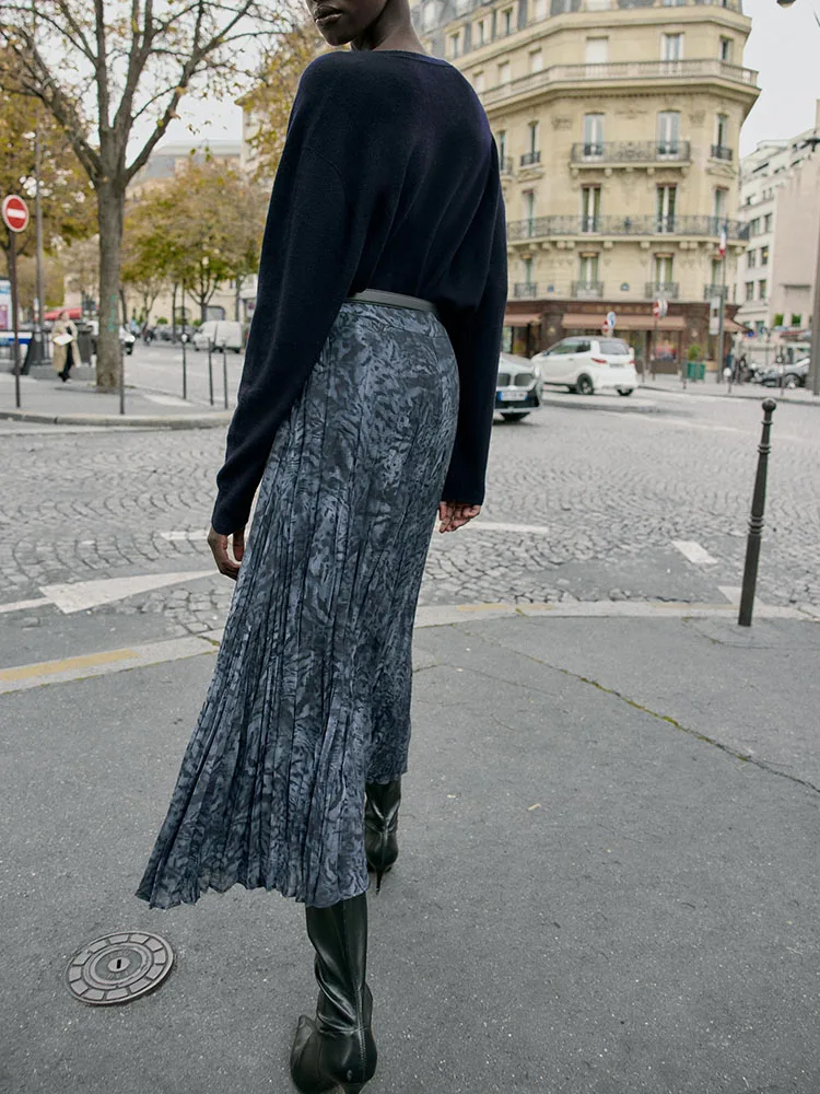 Jupe mi-longue imprimée avec ceinture pour femme, Costume traditionnel ethnique en Aosphère, nouvelle collection hiver 2025