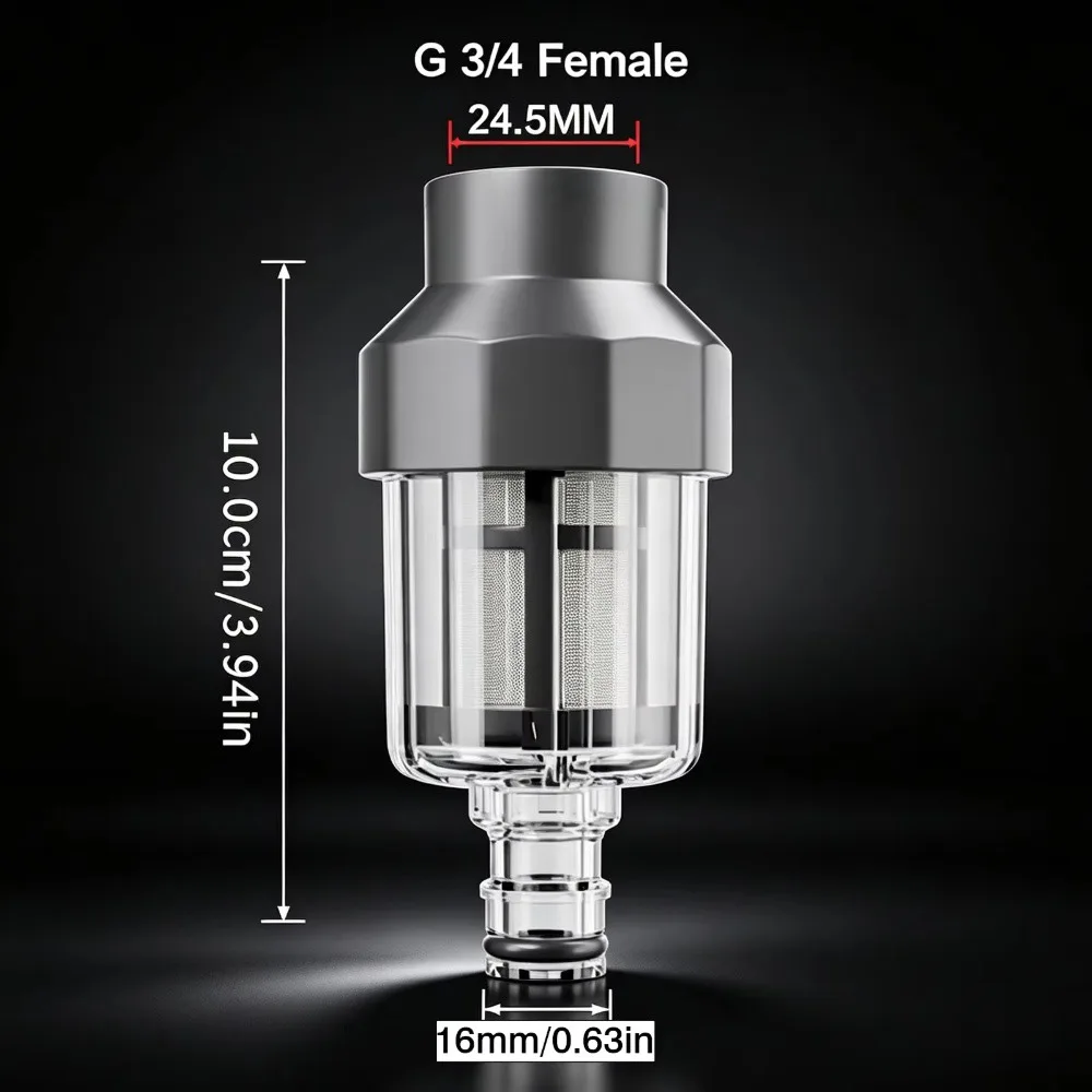 1Pcs G3/4 Thread High Pressure Car Wash Water Inlet Filter Male Female Fittings PET Car Wash Accessories Engineering Plastic
