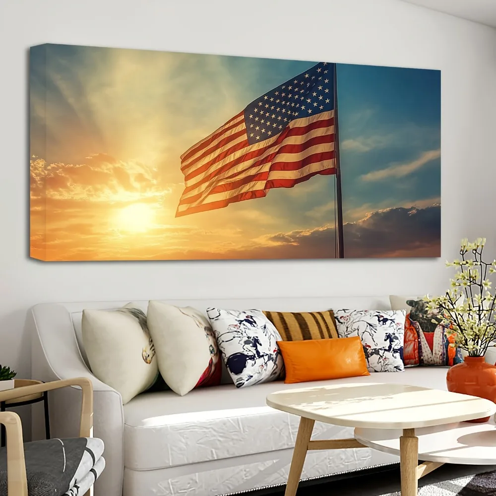 1.5 inch thick pine solid wood frame, patriotic poster, American Home Decor: American Home and Office Decor