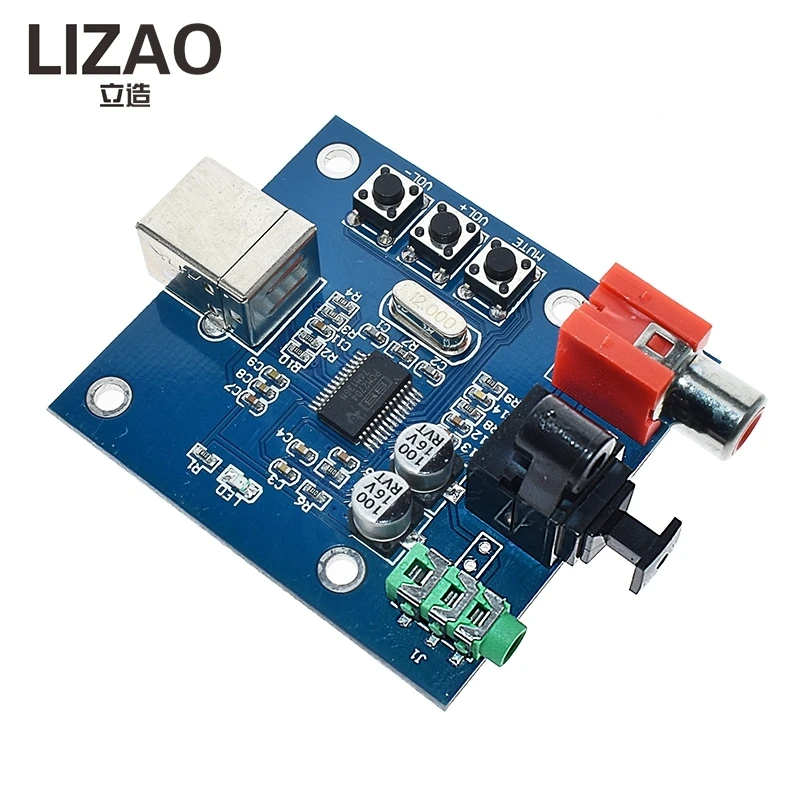 LIZAO PCM2704 Decoder Module, USB Sound Card with Coaxial & Fiber Optic Input, 98dB SNR Audio Board