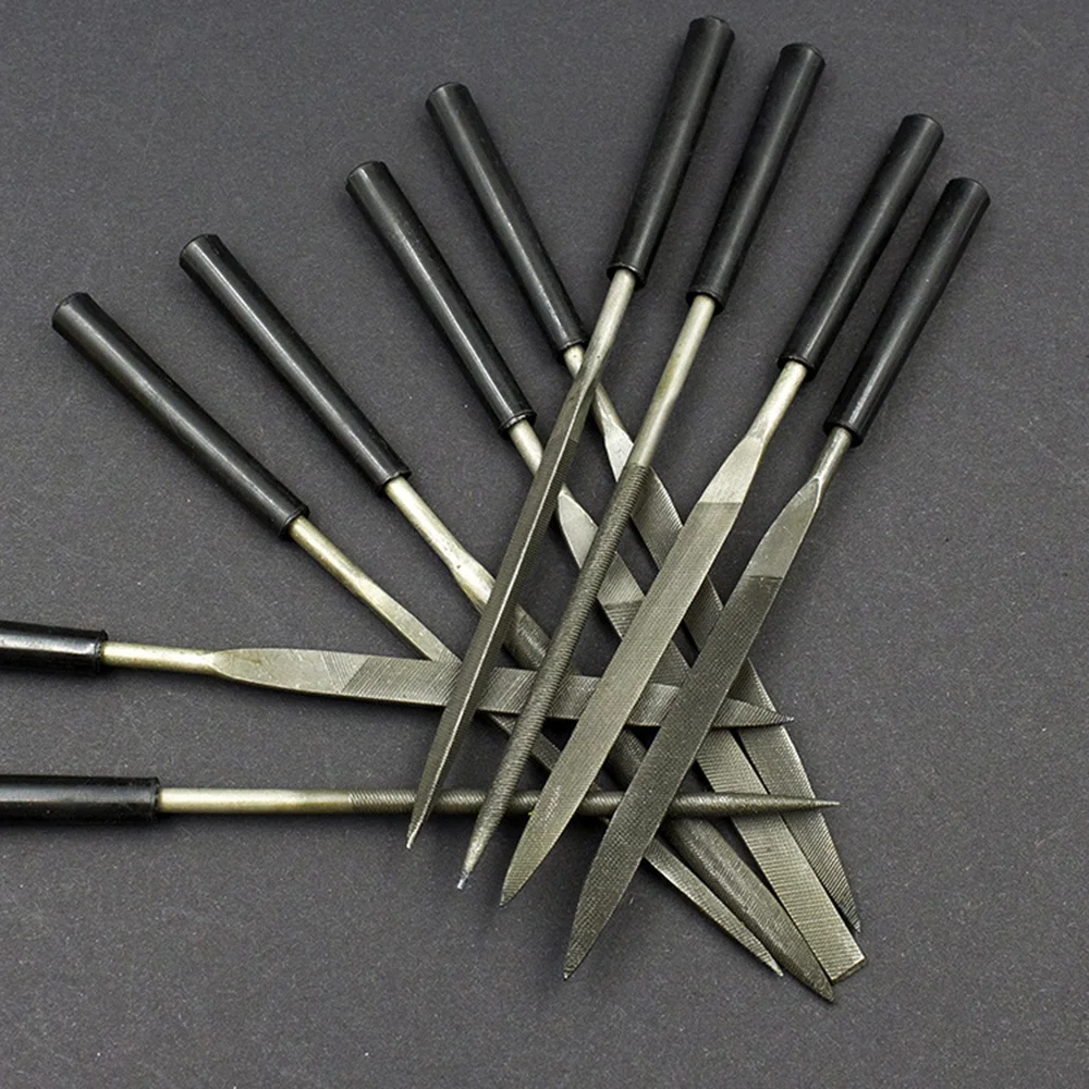 STONEGO Needle Files Set, 5PCS/10PCS, 3x140mm, for Jewelers, Diamond Carving, Metal, Glass and Stone Crafts, Hand Tool