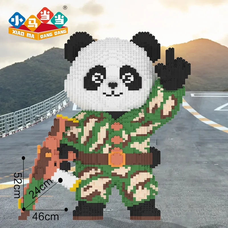 

Кунг-фу Панда Волшебный строительный блок Ковбойский камуфляж Космическая панда Модель Собранные кирпичи 3D Декор-головоломка Игрушка для рождественского подарка