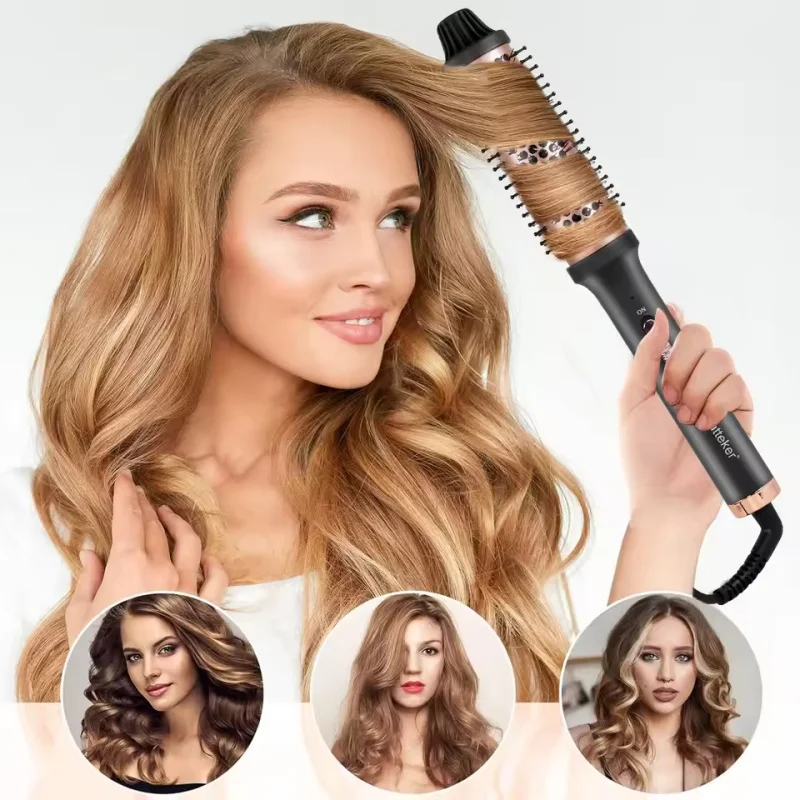 Electric Curling Comb Heat Resistant Styling Brush For Long Short Hair Inner Buckle Hairdressing Tool For Home Use