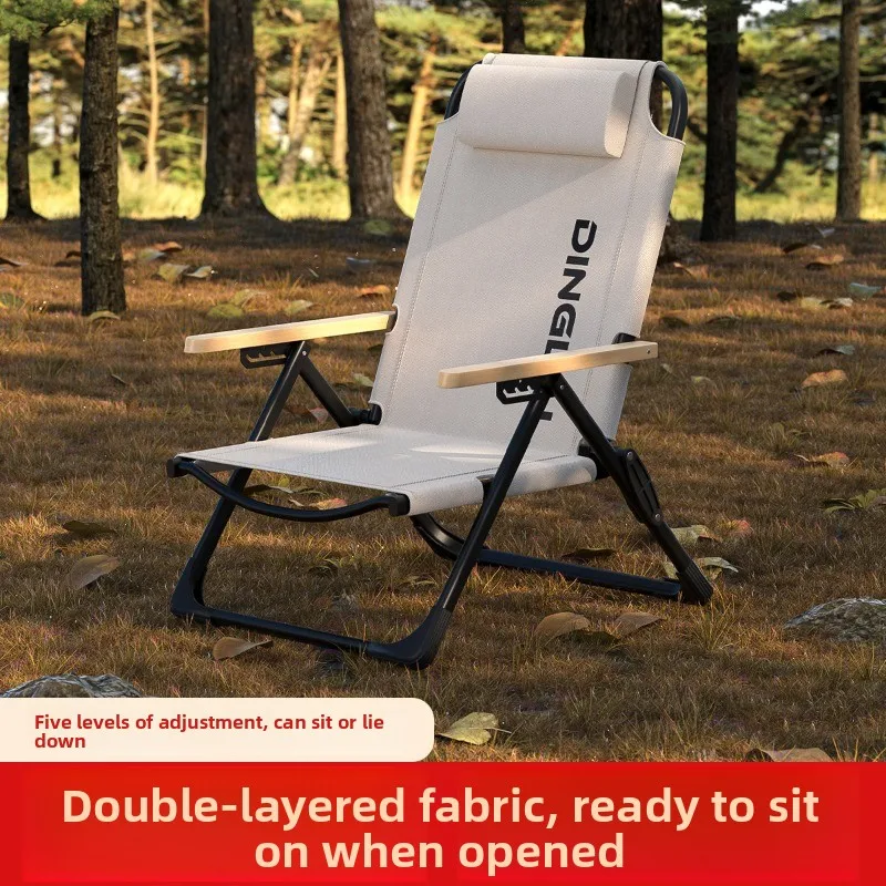 Outdoor High Back Folding Reclining Camping Chair Portable Beach Lounger Fishing Stool Vendor Stand Chaise Camping Pliante