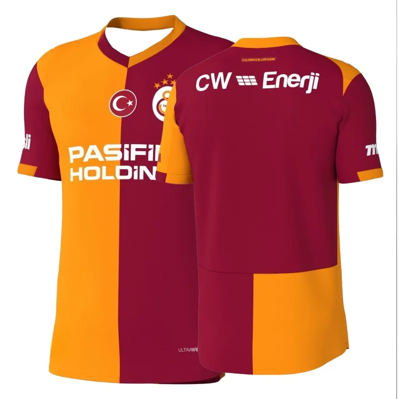 Türkiye Soccer Jersey Men Turkish Football Shirt Casual Breathable Training Top Fan Edition Orange Maroon Split Color Sports Tee