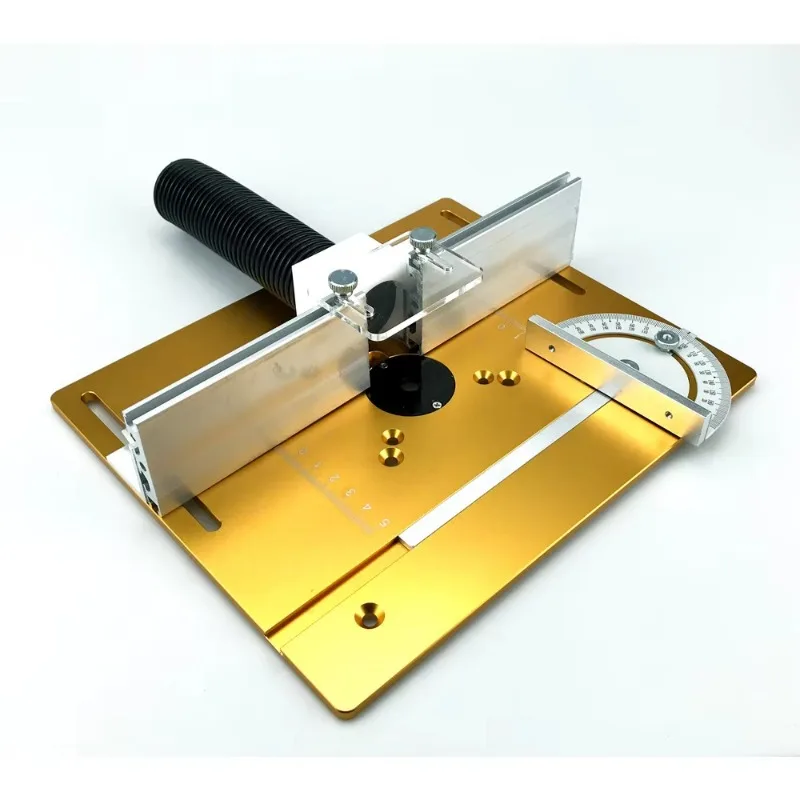 

Aluminum Alloy Router Table Insert Plate Precision Milling Table With Backer Push Ruler for Woodworking and Engraving Machines