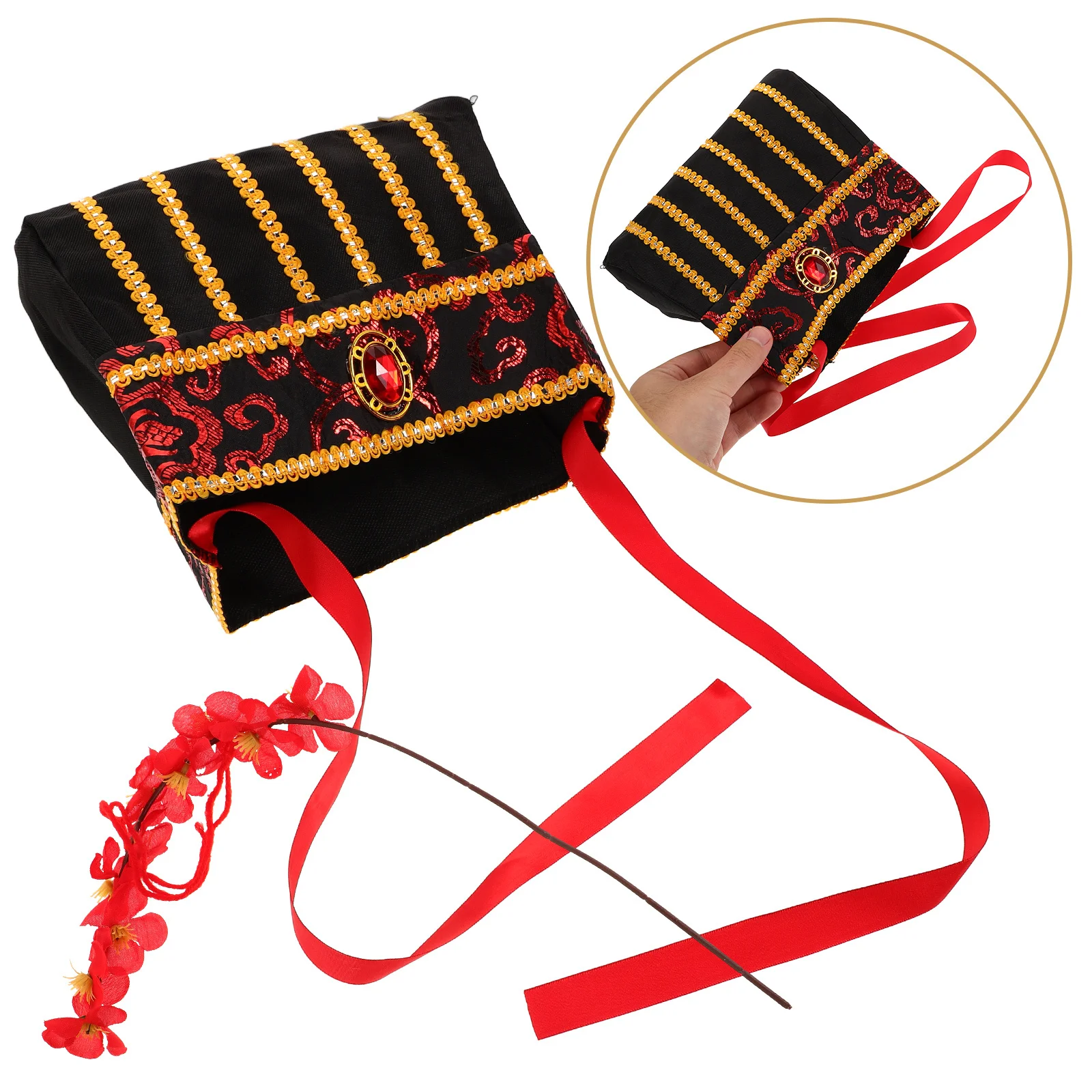 

Traditional Style Hat Chinese Style Cloth Cosplay Hat Prop for Festival Party Performance Decorative Headgear Funny