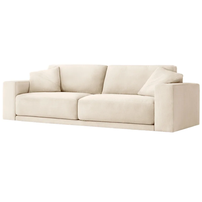 

Retro cotton and linen fabric living room home three-person sofa American modern simple corner sofa