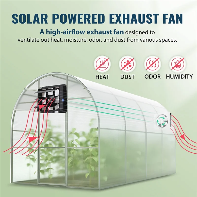 ABFU-Exhaust Fan,8Inch High-Airflow Shutter Exhaust Fan,Ventilation Solution For Greenhouse, Sheds, Chicken Coops, Pet Houses