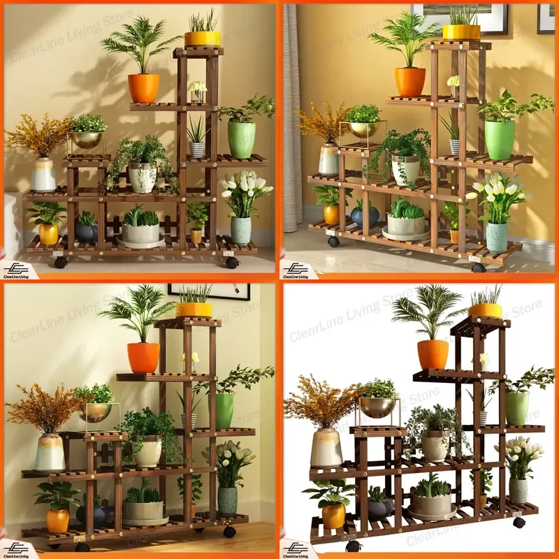 for Balcony Decorative Flower Rack Multi Layer Indoor Shelf Household Living Room Succulent Floor Flower Pot Rack Type A
