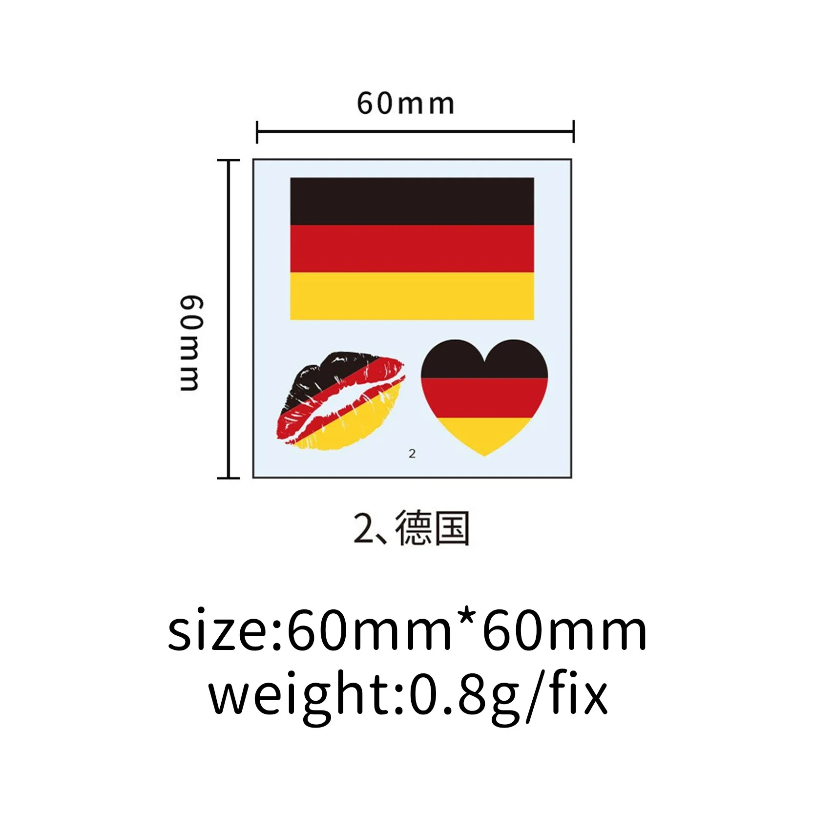 

10pcs Waterproof Temporary Tattoo Stickers Multi-Use Country Flags for Soccer Fans Face & Body Decals for All Football Tournamen